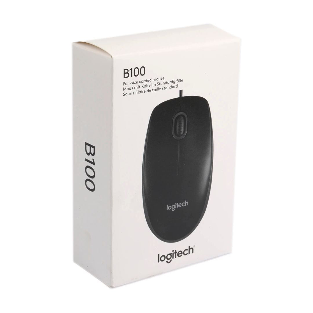 Logitech B100 USB Wired Mouse Precision Optical Sensor