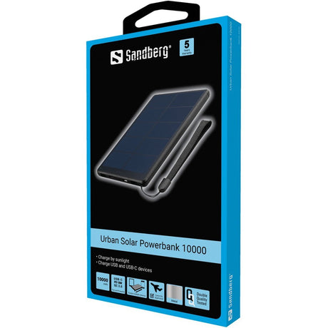 Urban Solar Power Bank 10000mAh Fast Charge Wireless Portable Charger USB