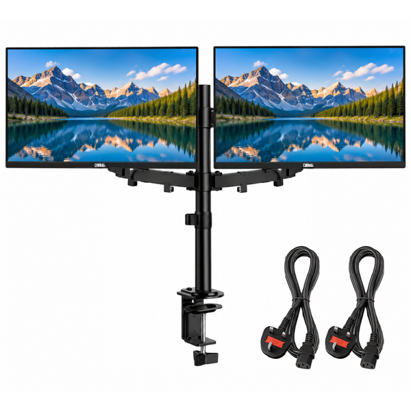 Dual Monitor Screen Bundle 24" Dell Flat Panel P2419H HDMI DP VGA